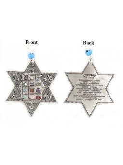 תליית קיר מגן דוד עם שנים עשר שבטים וב... | מָגֵן דָוִד